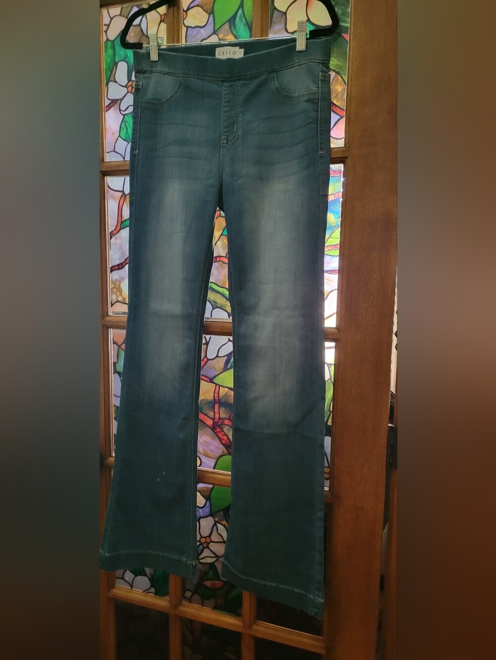 CELLO Teal Flare Jeans for Women #13